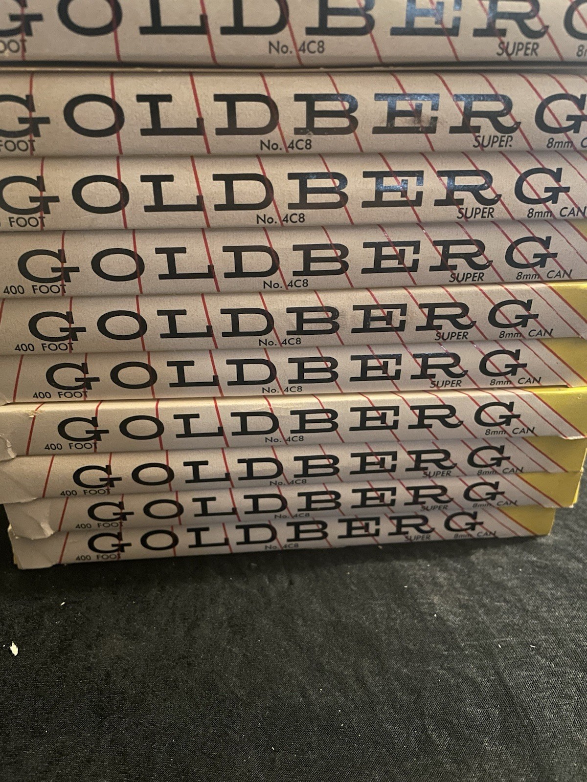 Lot of 12 Goldberg 8mm Film Cans 400ft Unused w/ Boxes Vintage Dustproof