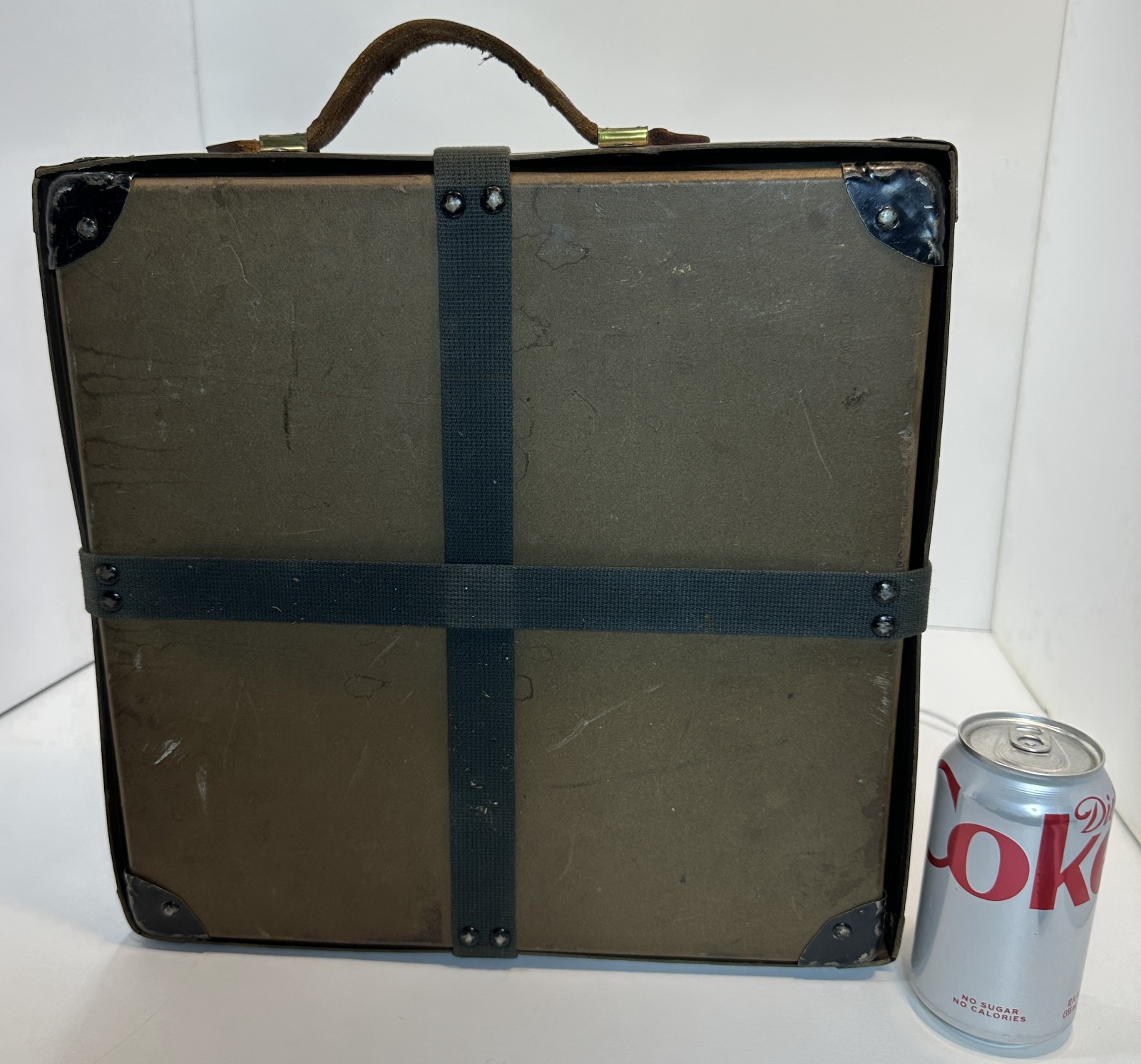 Vintage MCM 16mm Film Reel Fiberboard Shipping Box 13 1/2” X 13 1/2” w Film Can