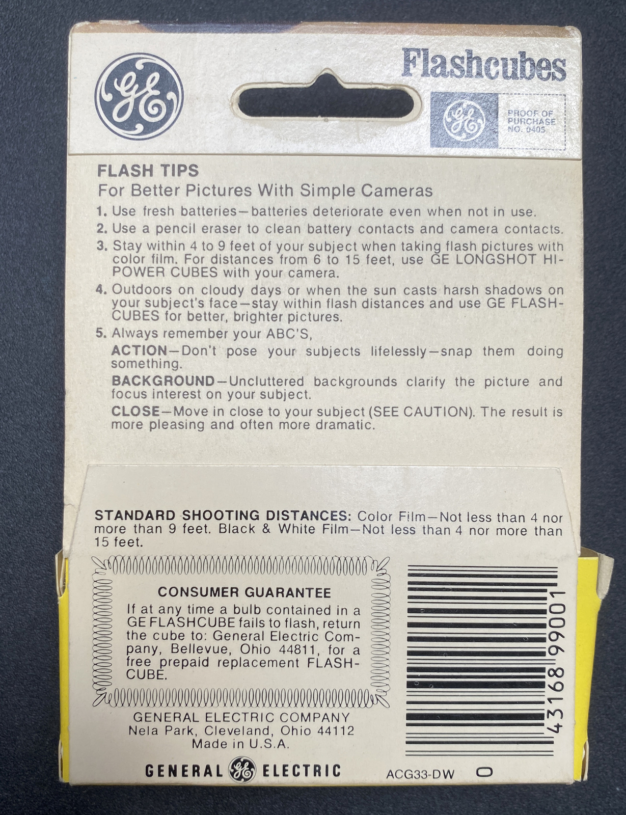 Vintage GE Flashcubes Original Box Set Of 3 Cubes