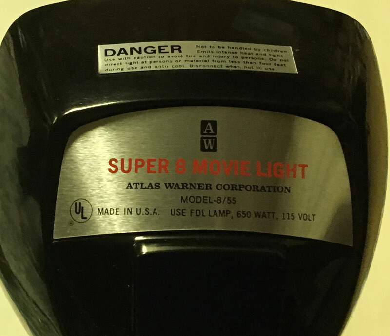 ATLAS WARNER Super 8 SEALED BEAM MOVIE LIGHT 650W Model 855 w/ original box