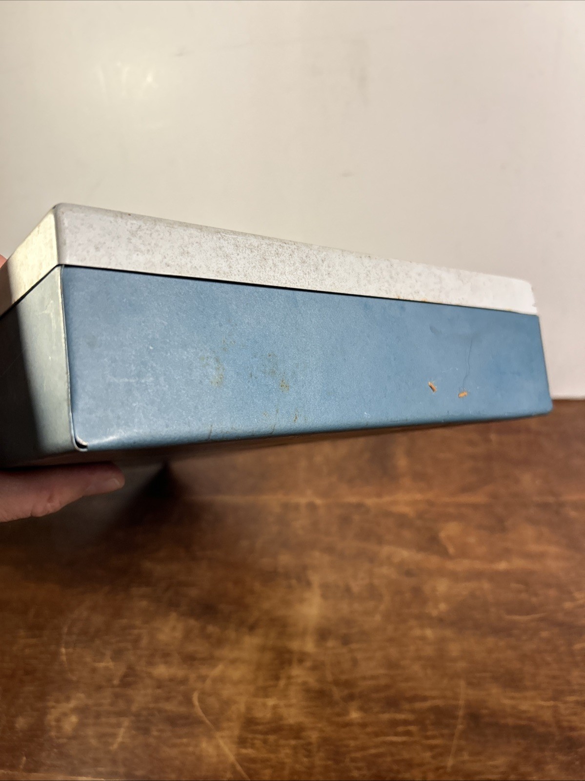 Vintage Metal Slide Storage Box Case 2” Slides Coins 17×10” No Handle No Divider