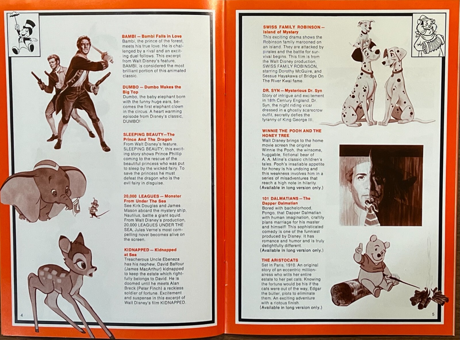 Vintage Walt Disney 8 MM Home Movie Order Guide Bambi Dumbo Sleeping Beauty More
