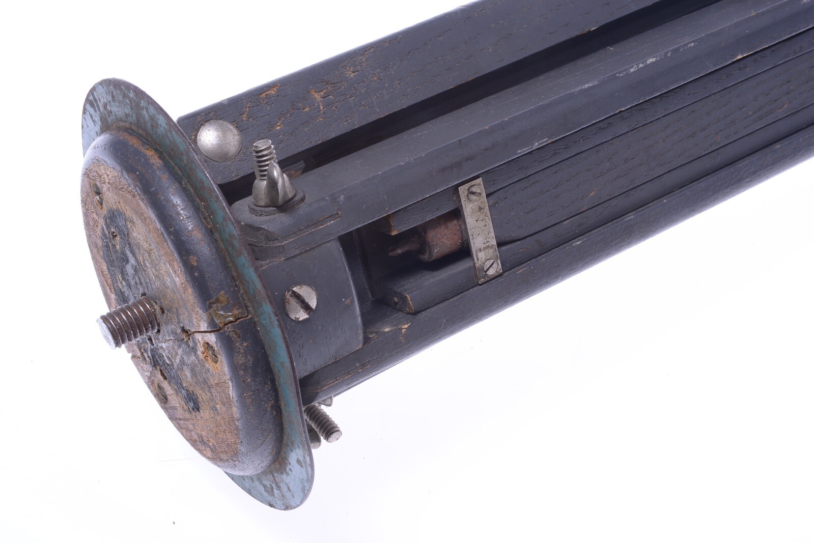 ✅ ANTIQUE WOOD TRIPOD 140CM 55.11″ (GRAY, MILITARY?) GLASS PLATE FIELD CAMERA