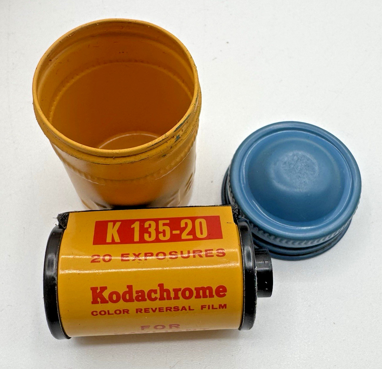 Vintage Metal Kodak Film Container w/Film 20 Exposure Kodachrome Color Film
