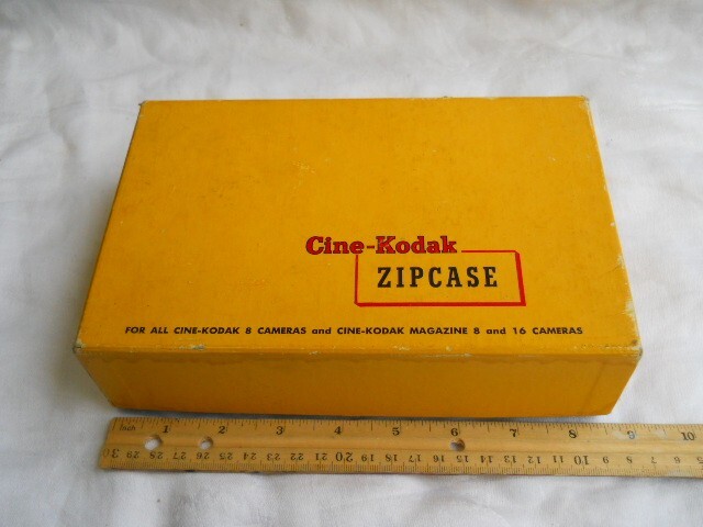 Vintage CINE KODAK ZIP CASE Black Leather No. 14C (Original Box) SHIPS FREE 2 US