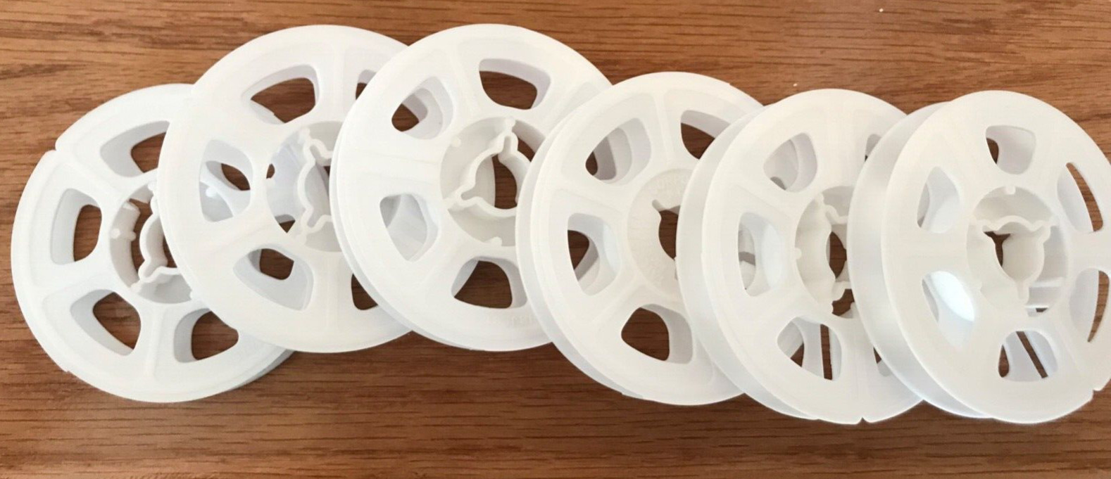 SUPER-8 50 ft. White Plastic Movie Film Reels – BRAND NEW 6-Reel Pack Super 8mm