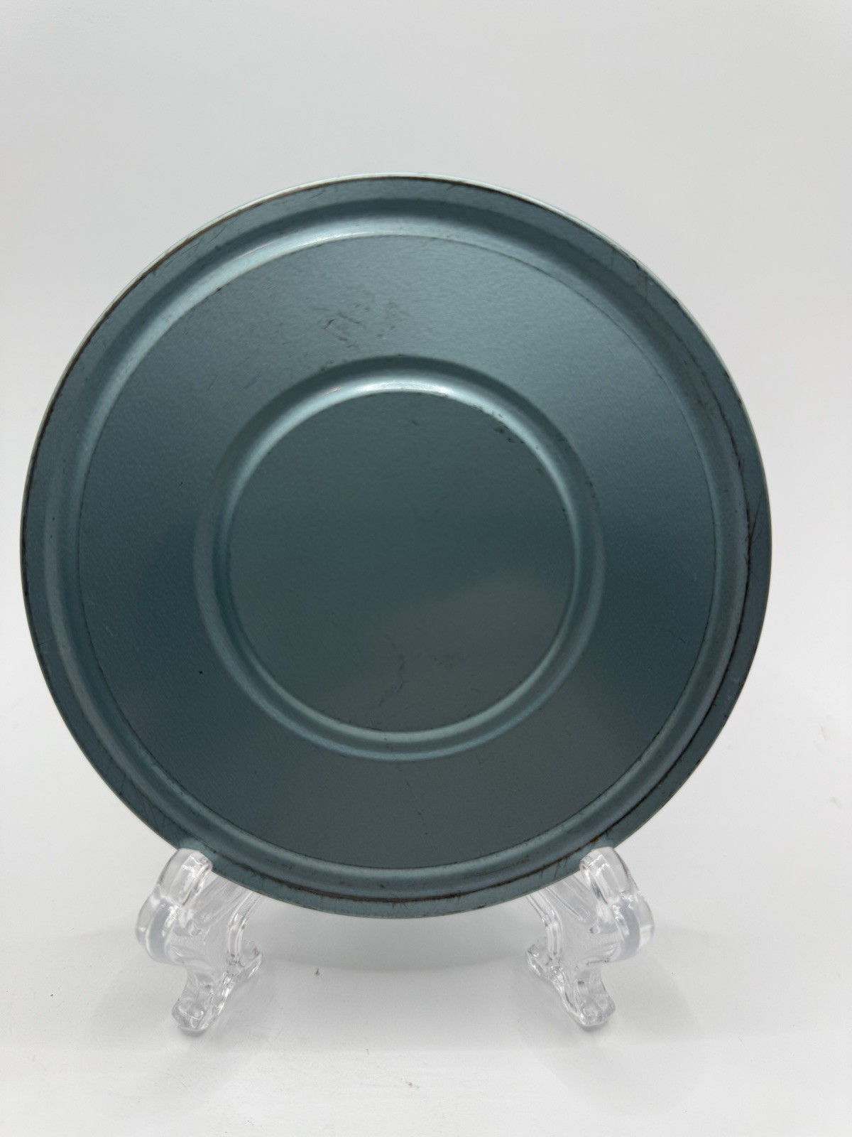 Vintage Blue Metal Film Can Canister 5 1/8″ Diameter & Film Reel