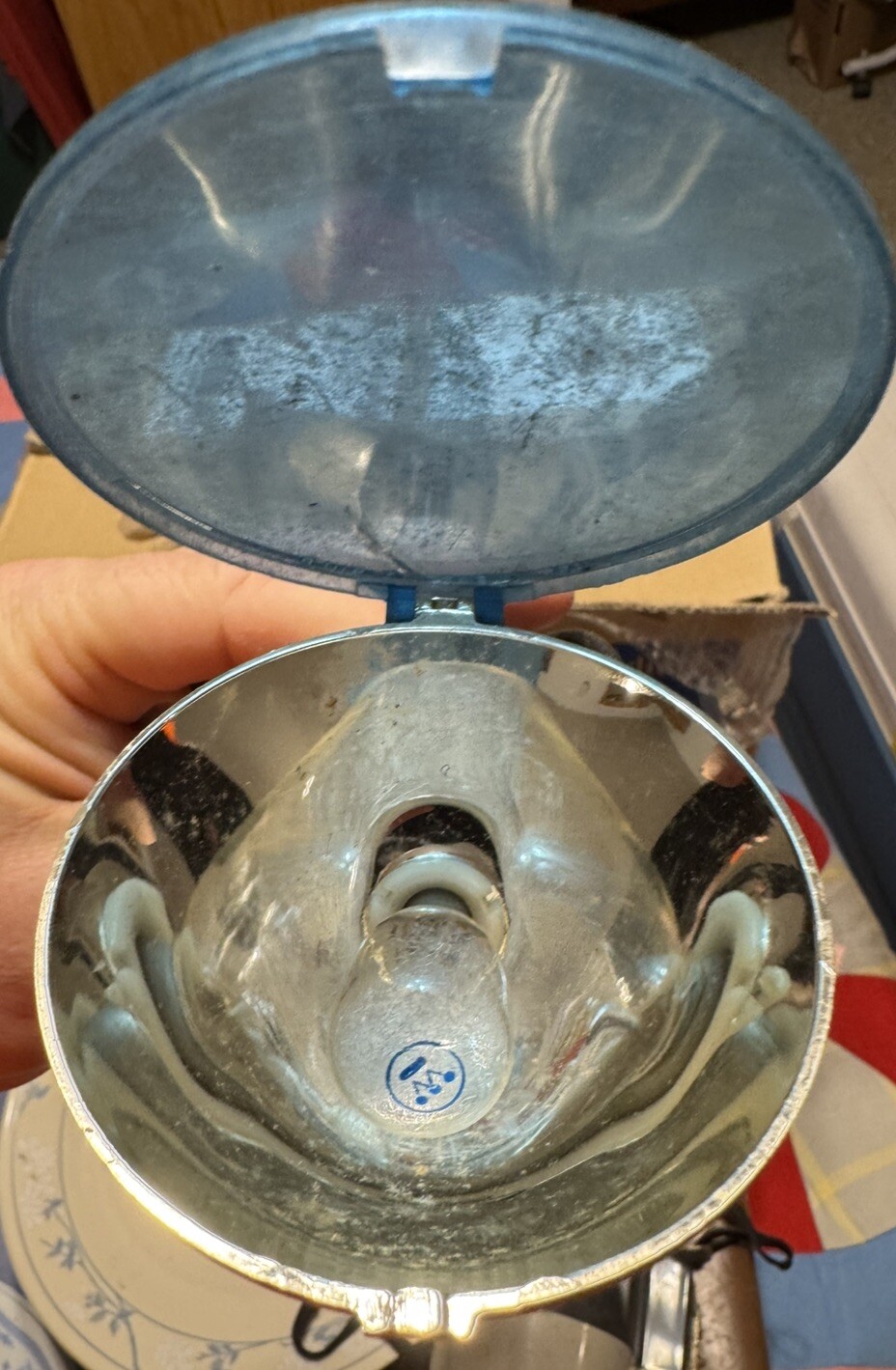 VTG Polaroid Model 268 Flash Attachment Blue Filter Clear M3 Bulb Plug In Untest