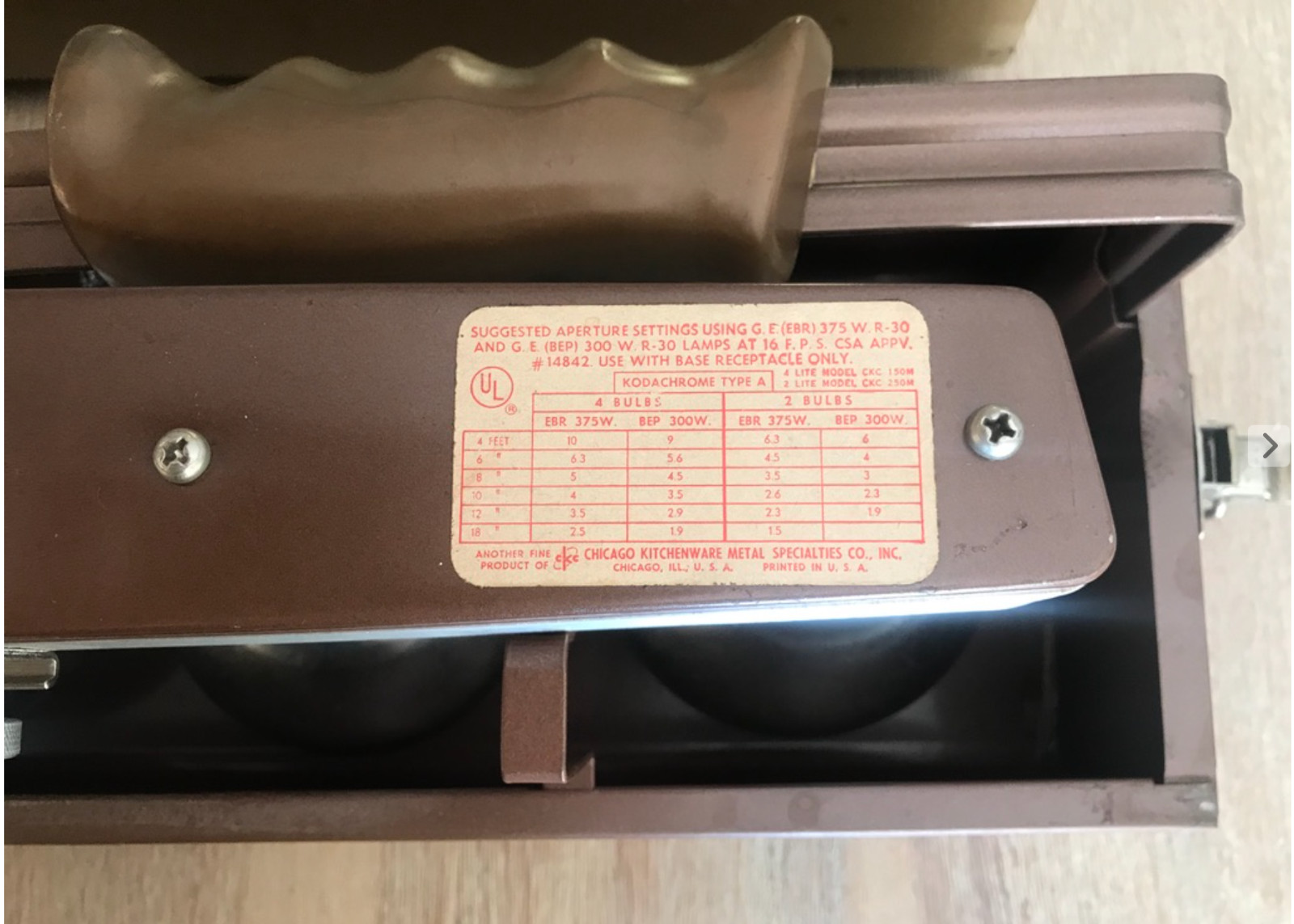 Vintage Movie Light Bar Case Tested 4 Bulbs Filming Photography CKC 150M Chicago