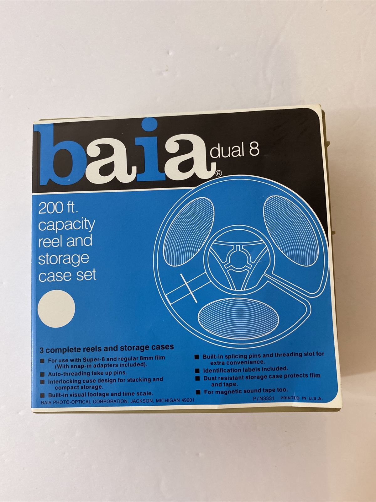 Baia Dual 8-200 ft. Capacity 3 Reel & Storage Set – Factory Sealed-New Old Stock