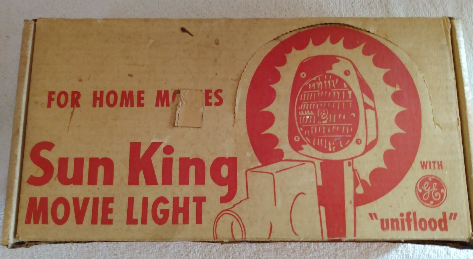 General Electric Sun King Vintage Movie Camera Light With Original Box Unifold