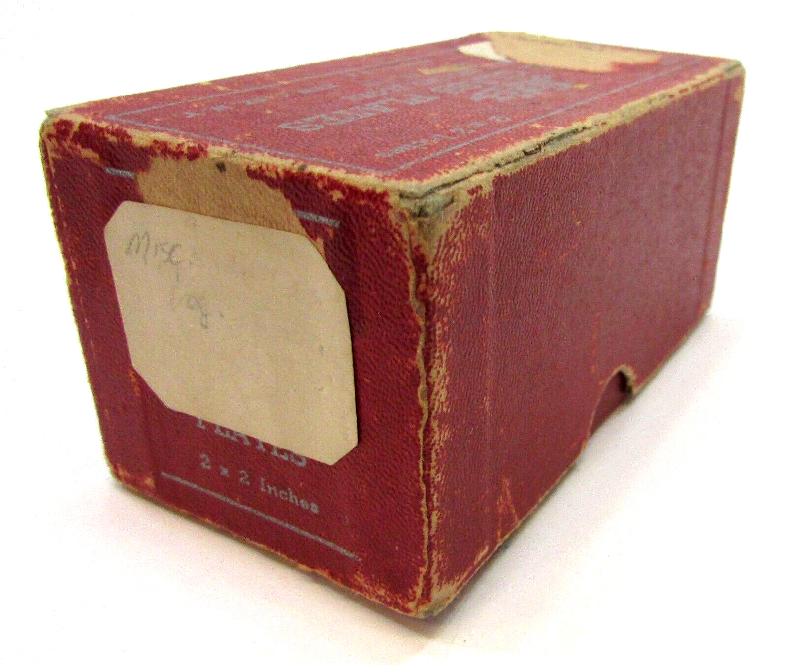 Empty Old 1900’s Leitz Cover Glass Plates Antique Red Cardboard Box Only NY USA