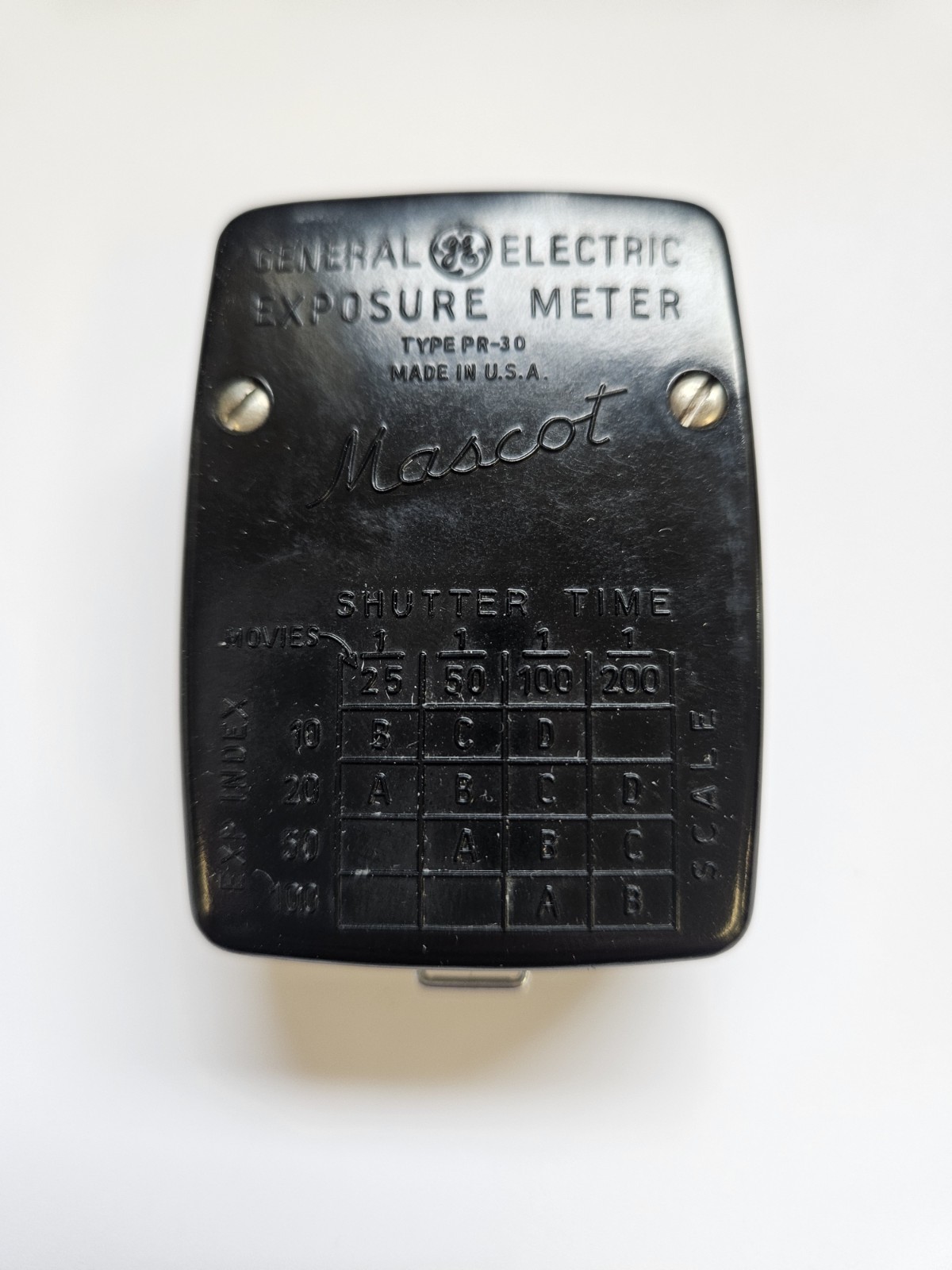 VTG General Electric PR-30 Mascot Exposure Meter in Leather Case GE Photography