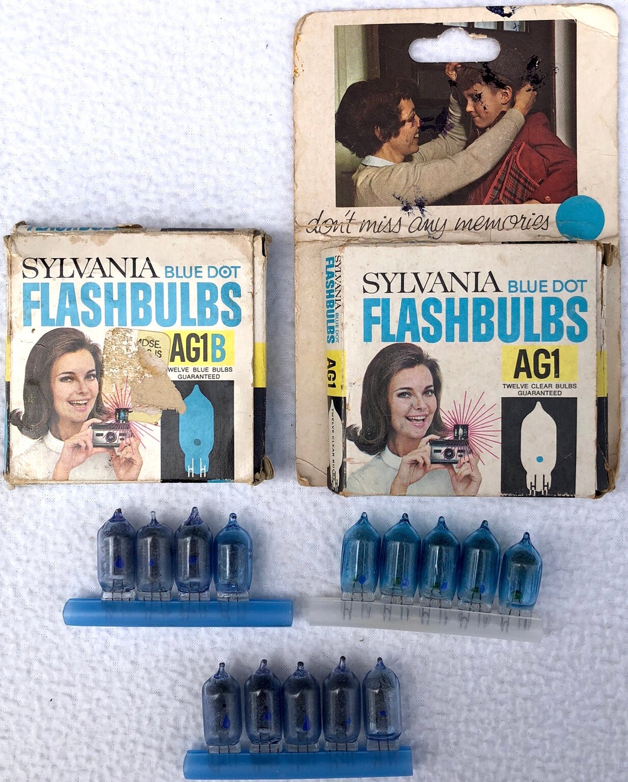 26 Sylvania Blue Dot AG-1B Bulbs & 12 Sylvania AG1 Bulbs – New Old Stock