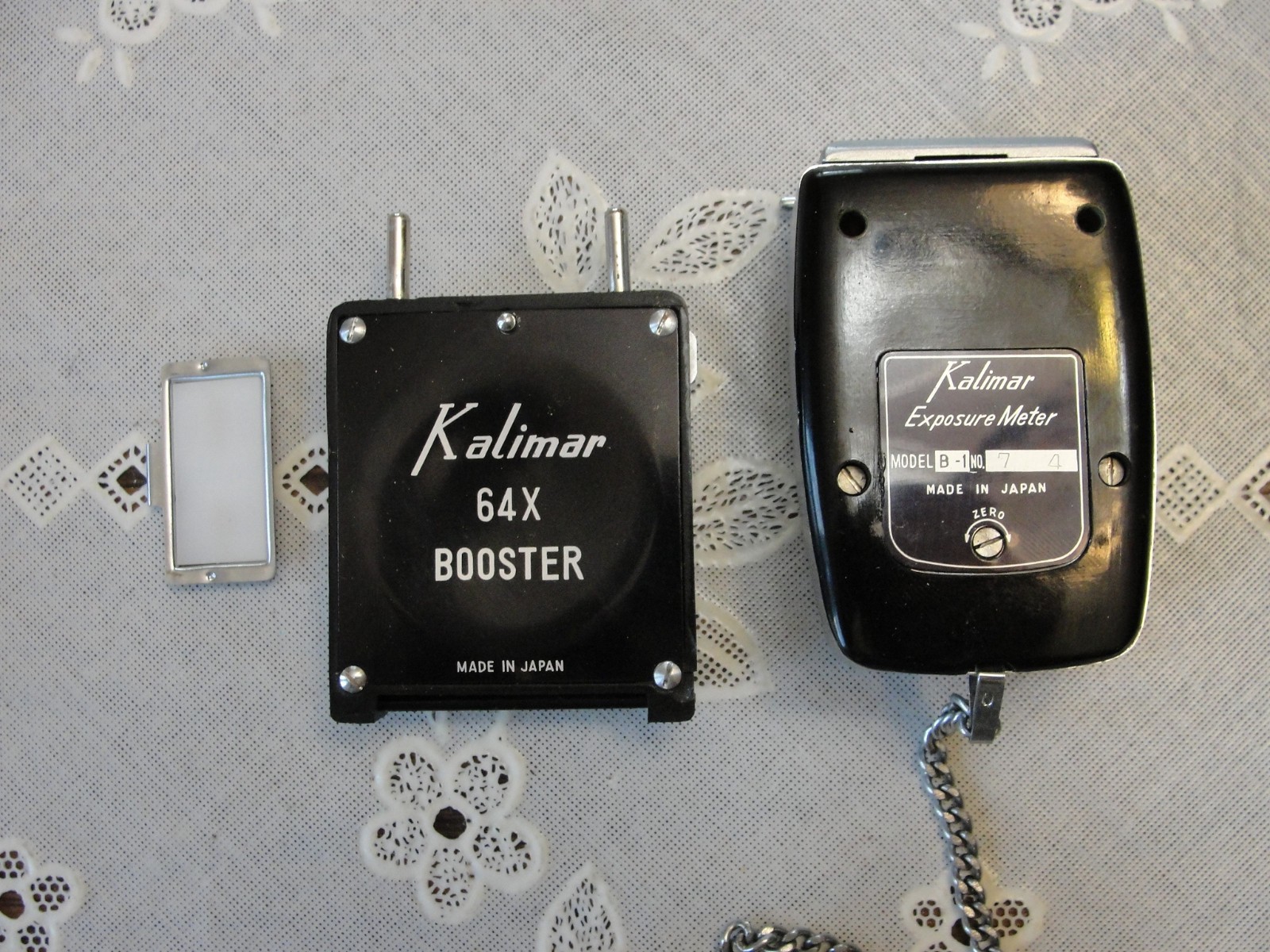 Vintage Kalimar Model B-1 Exposure Meter w/ Booster Box Instructions Chain