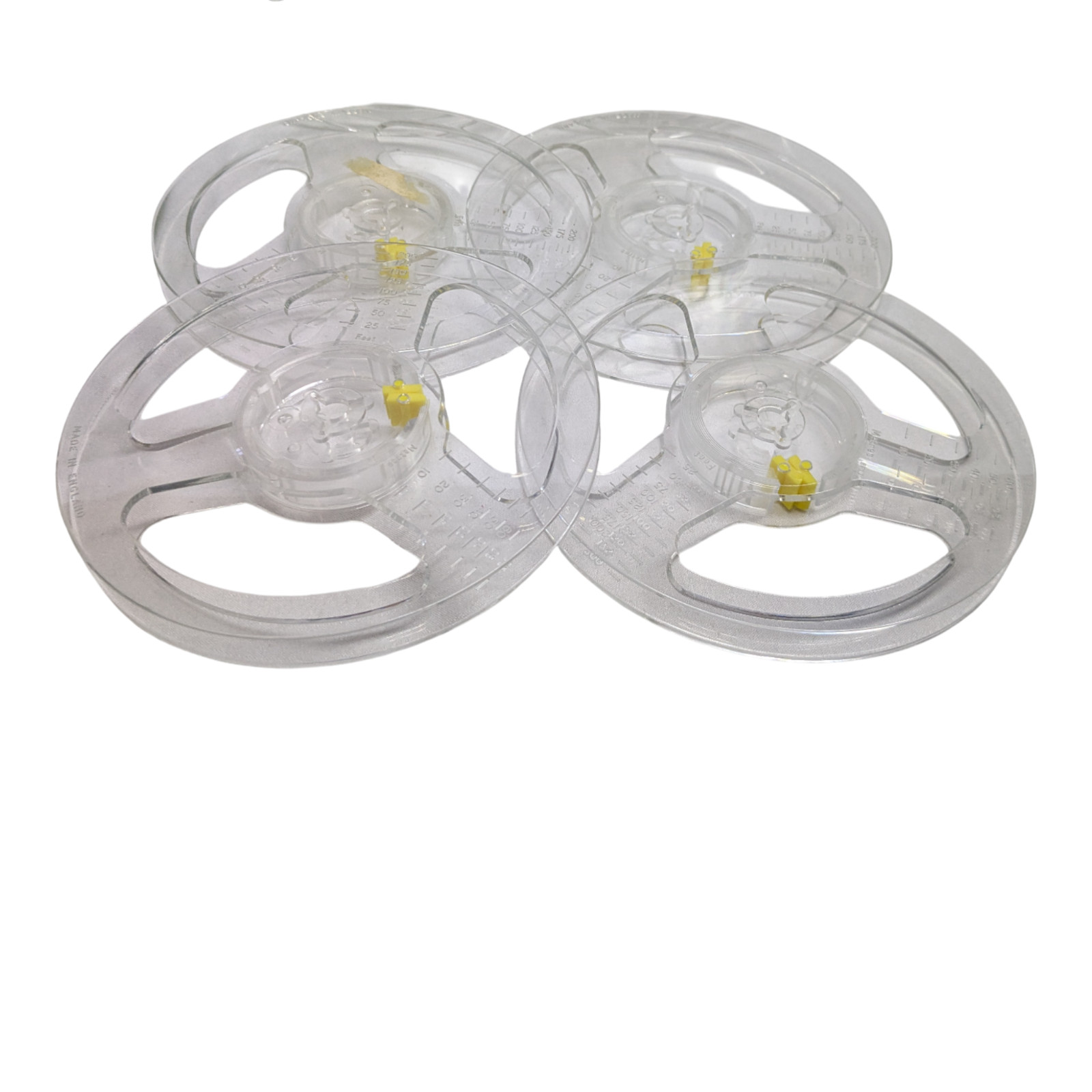 Box of 6 200FT 8mm Cine Film Reel Empty Take Up Spool + Free Clips