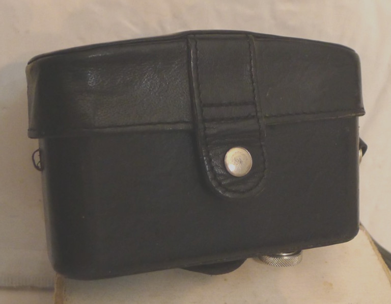 Minox 35 Snap Close Fitted Black Leather Camera Case with Wrist Strap FF