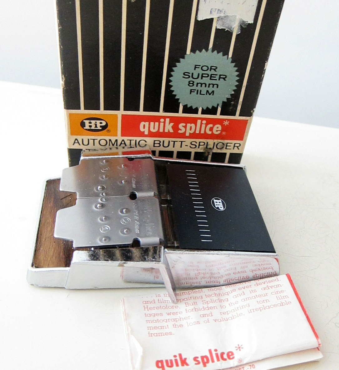 HP HUDSON PHOTOGRAPHIC SUPER 8 MOVIE TAPE AUTOMATIC BUTT SPLICER QUICK SPLICE