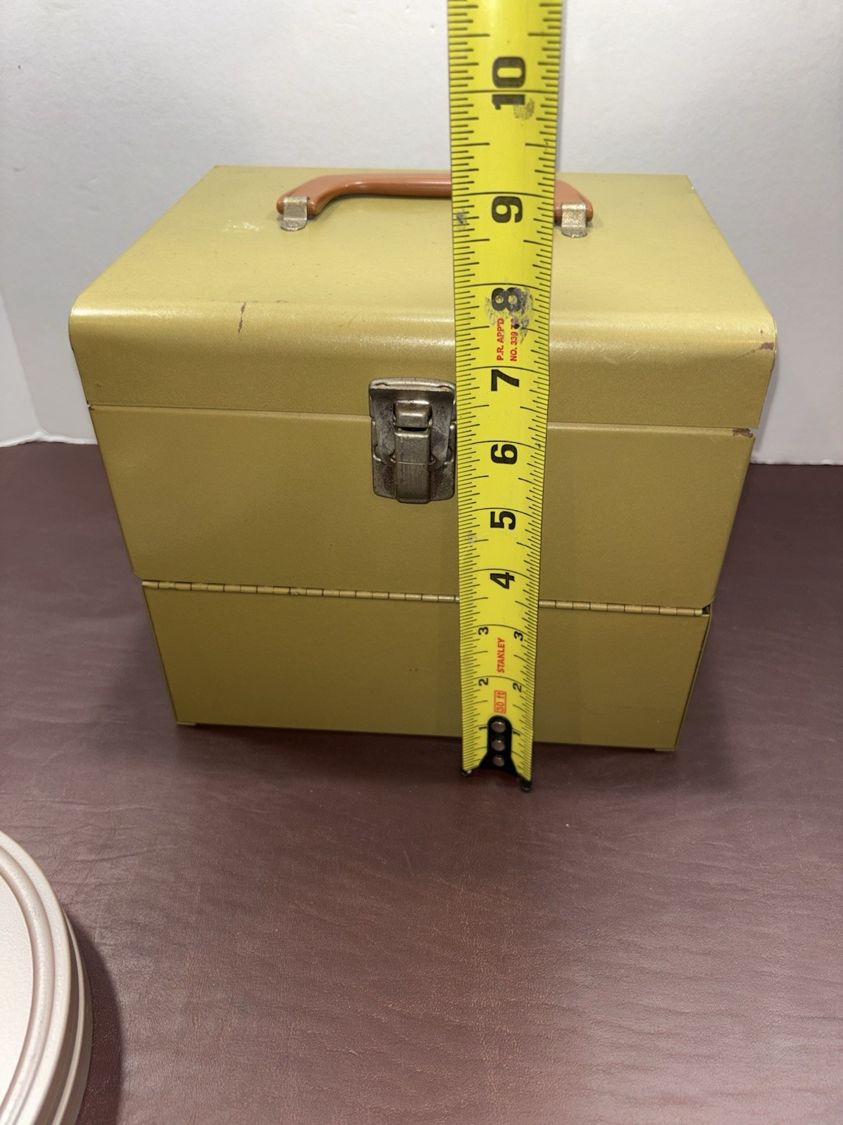 Vtg Bruce 12 Film Reel Metal Storage Case & 4 Scherer Empty 8mm 400ft Canister