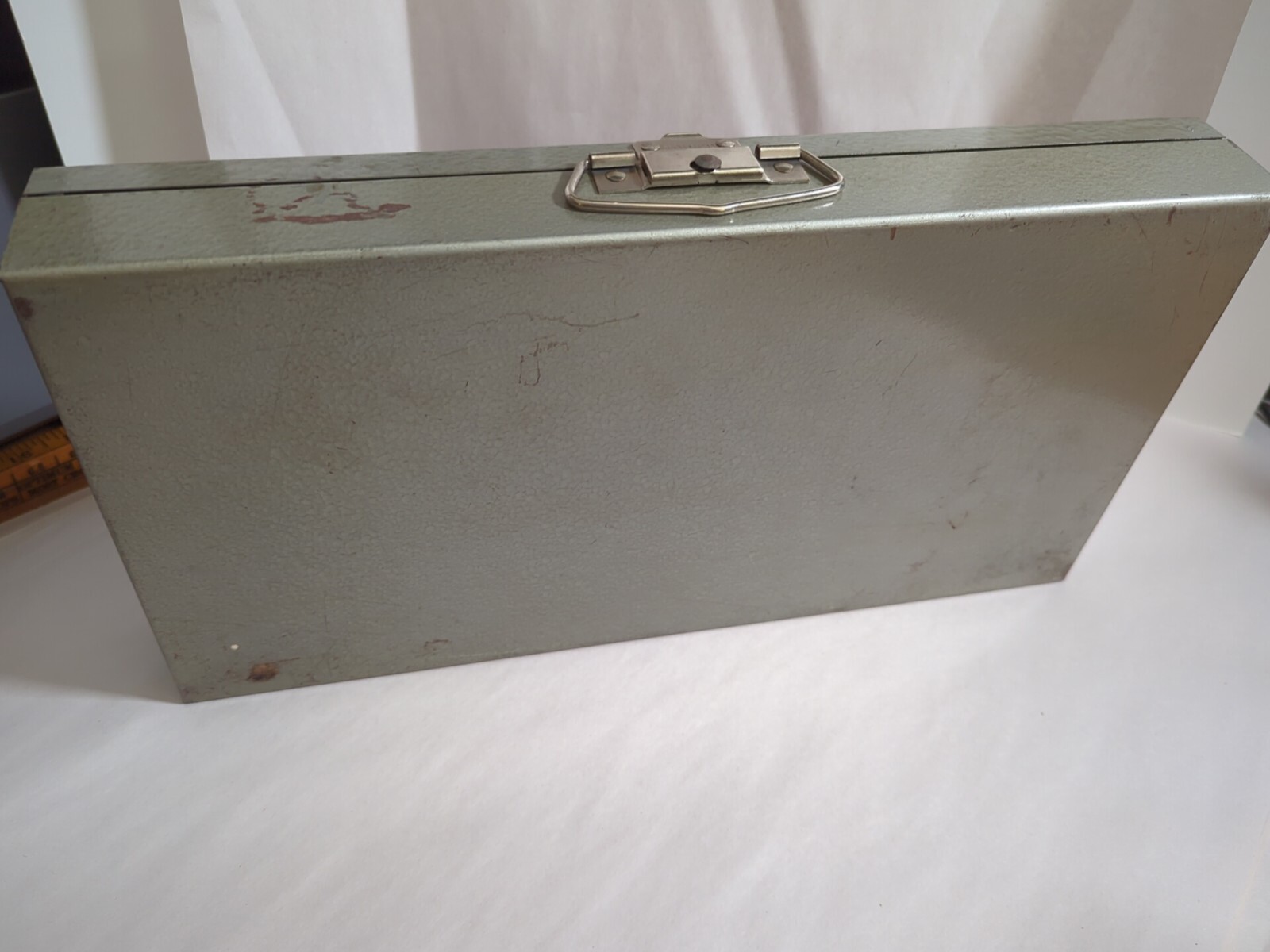 Vintage Tower 35mm Slide Film Metal File Storage Box Case 14½ x 7½ x 2″