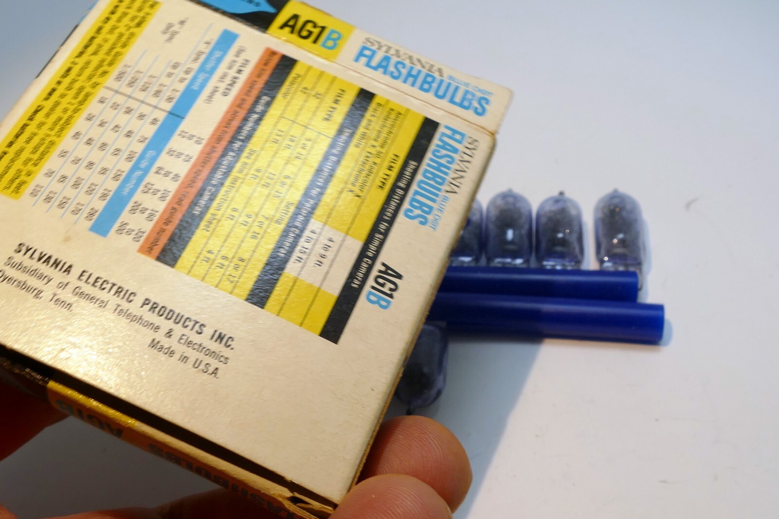 Sylvania Blue Dot AG-1B Flashbulbs Original Box – 8 Bulbs