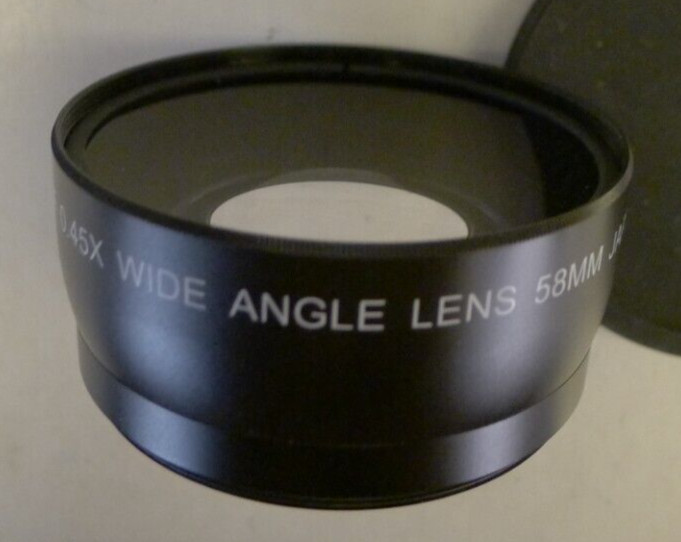 Professional 58mm HD DSLR 0.45X Wide Angle AND 2.5X Telephoto Lens +3 Caps & Bag