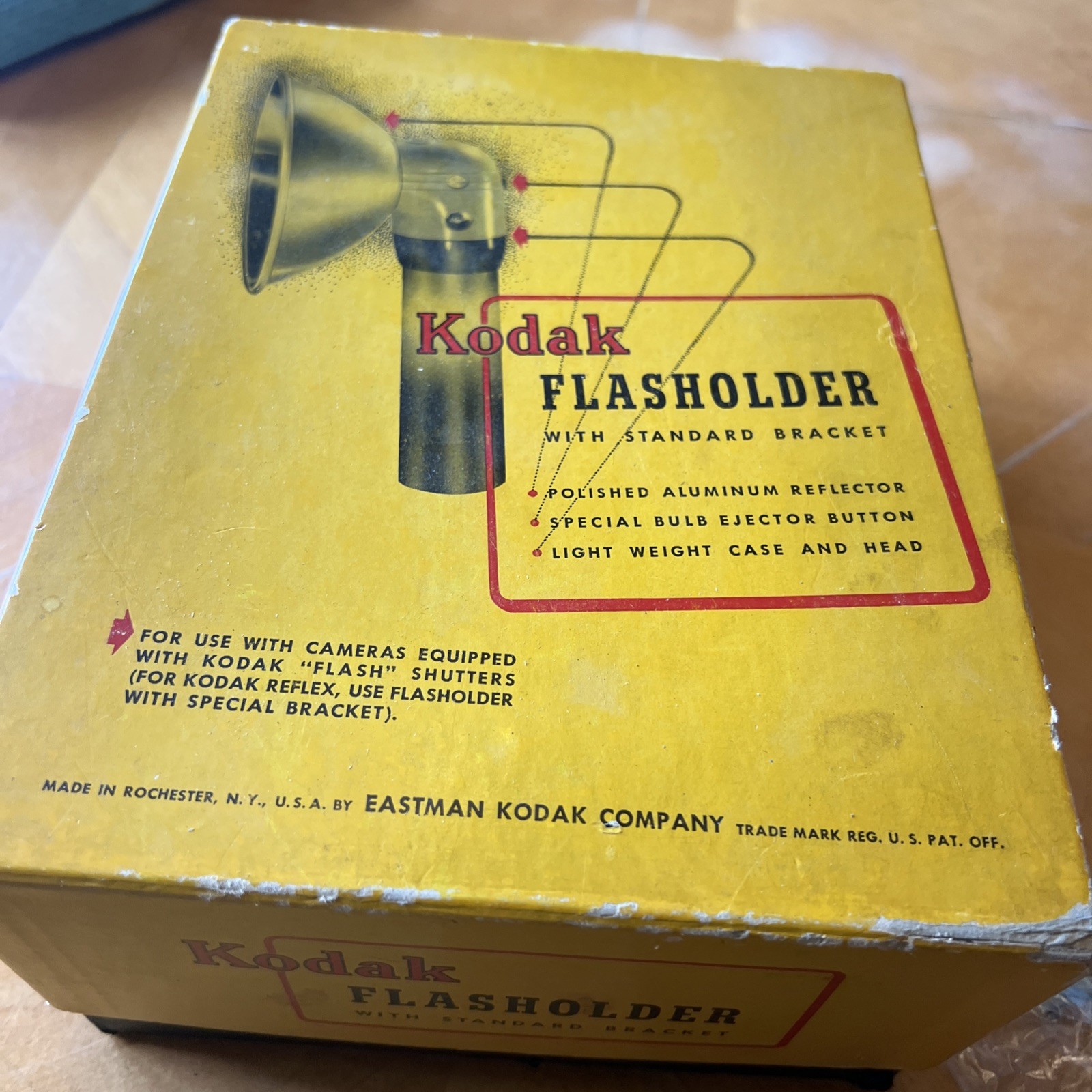 Vintage Kodak Flash Holder With Bracket for Kodak Reflex Original Box