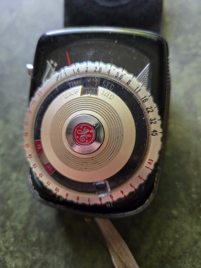 Vtg GE General Electric Type PR-3 Exposure Light Meter w/ Leather Case