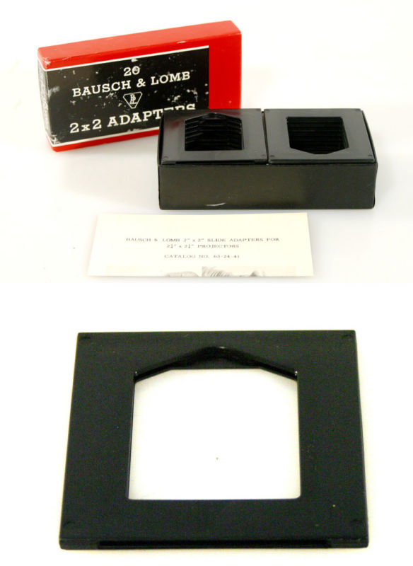 BAUSCH & LOMB 2 X 2 SLIDE ADAPTERS BOX OF 20 NEW OLD STOCK