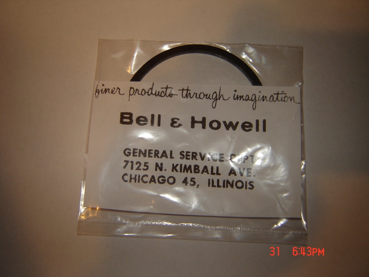 Bell & Howell 1550 Z Motor Drive 1 Replacement Square Projector BELT, New Belt.