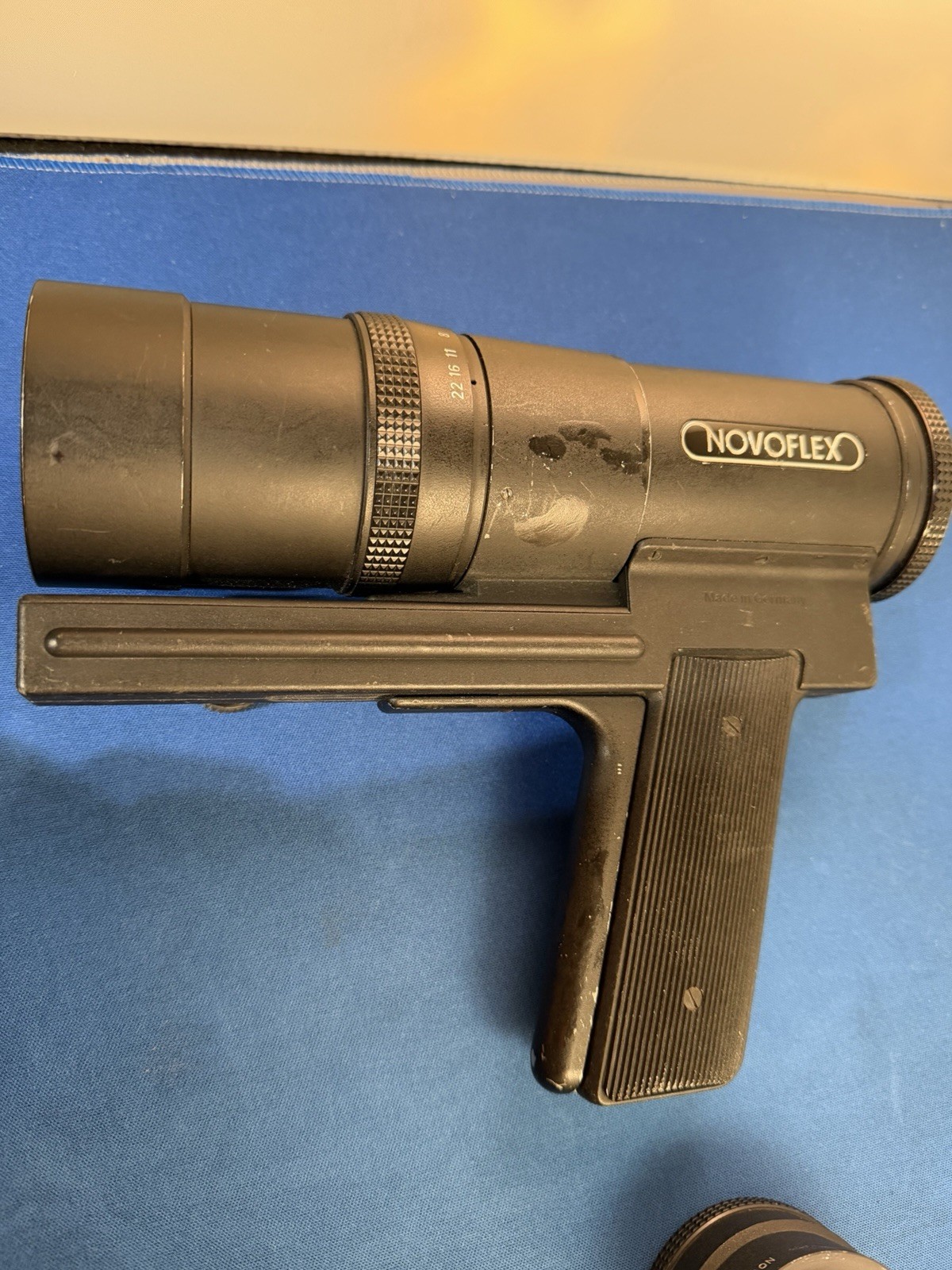 Novoflex Vintage squeeze grip Noflexar 1:3,8/200 lens w/ 1.5x teleextender