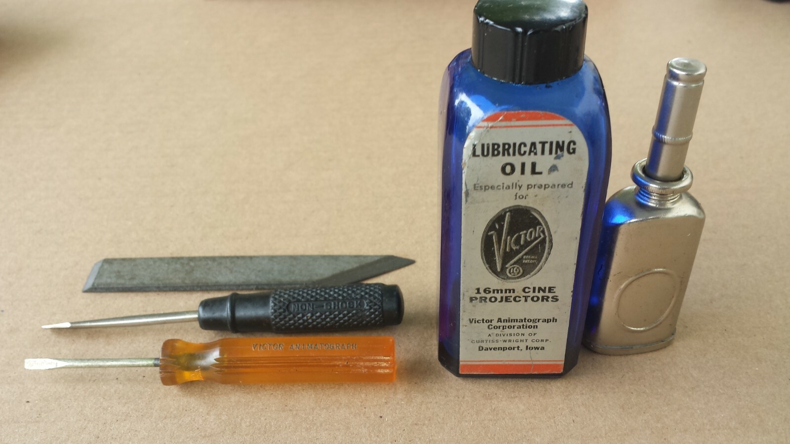 Victor Animatograph Corporation Lubricating Oil Non-Shock Screwdriver Oil Can