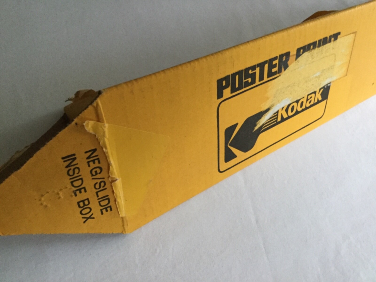 Vintage Kodak Poster Print Shipping Box – Triangular Cardboard – 21 1/2″ Long