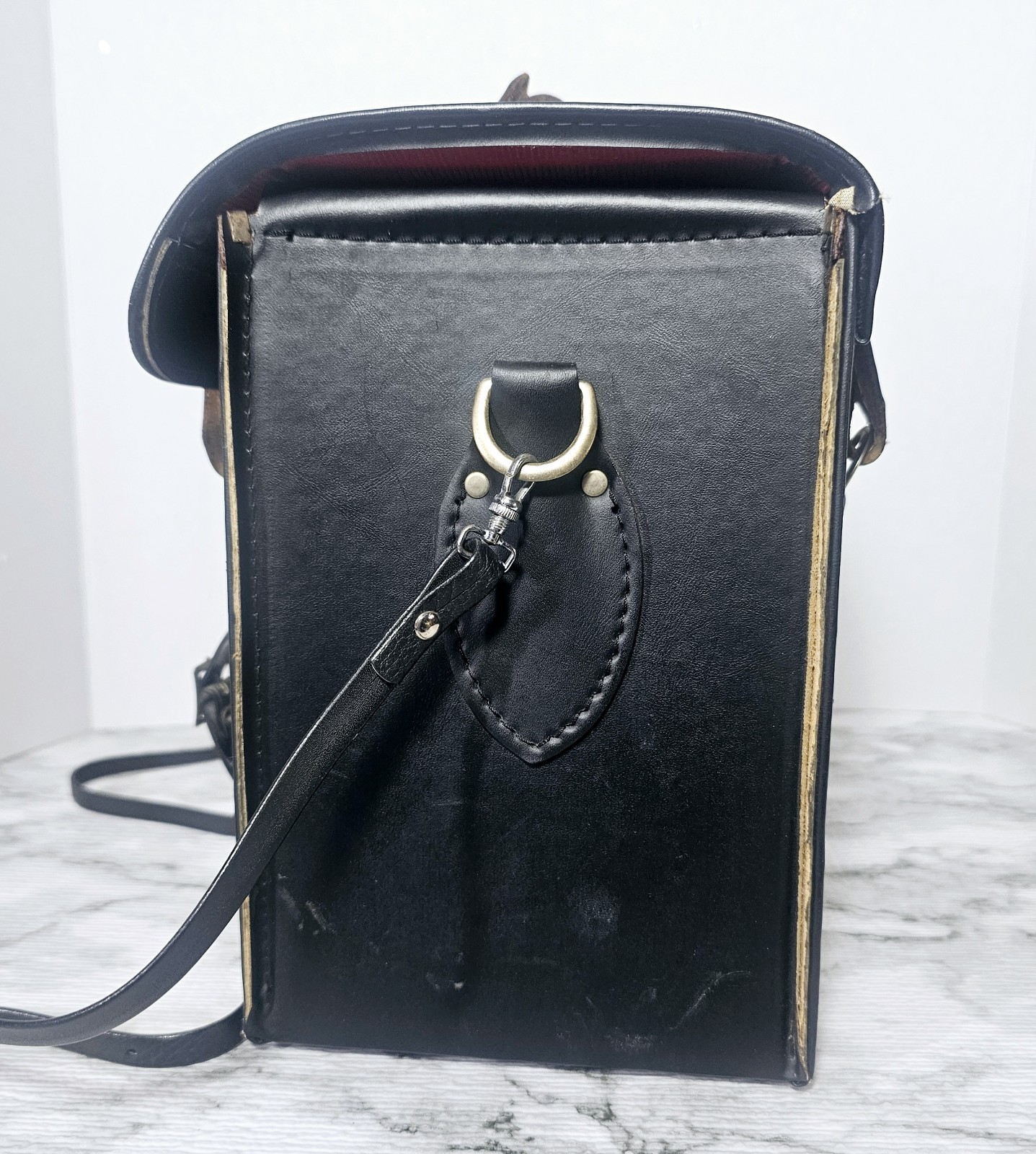 Vintage Kali-Bag Black Leather Camera Bag Large Kalimar Made in Japan