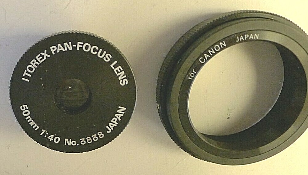 Itorex Pan-Focus Lens 50mm 1:40 Pin Hole with Canon Adapter – Works Great