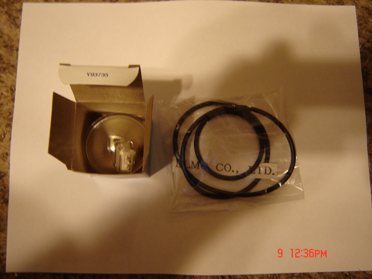 Elmo 380 Projector Belts and Lamp/Bulb 150W 21V, 2 Belt Set, & 1 OSRAM Lamp