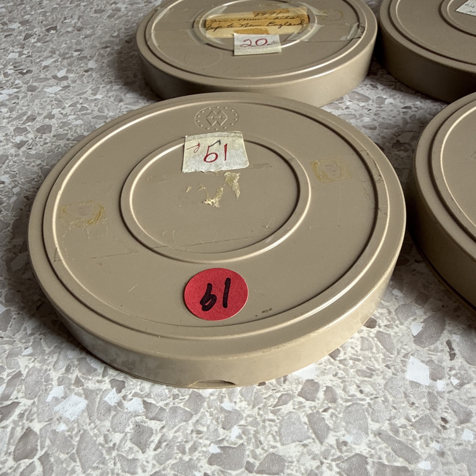 Vintage Plastic 8mm and Reel & Case 5.25” Lot Of 4