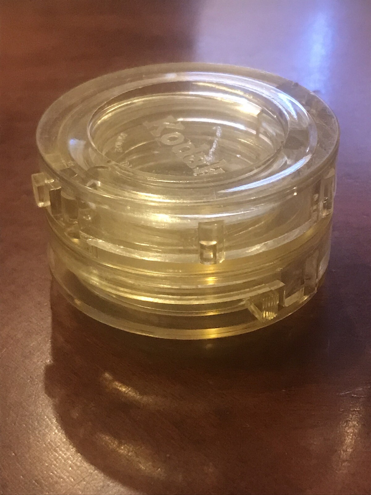 2 Vintage Kodak Plastic Filter/Adapter Holder Stackable Cases & 1 filter 1-1/8”