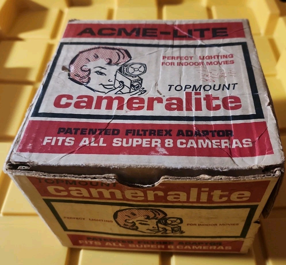 Vintage Topmount Cameralite 91 Acme Lite Movie Camera Light For Super 8 Cameras