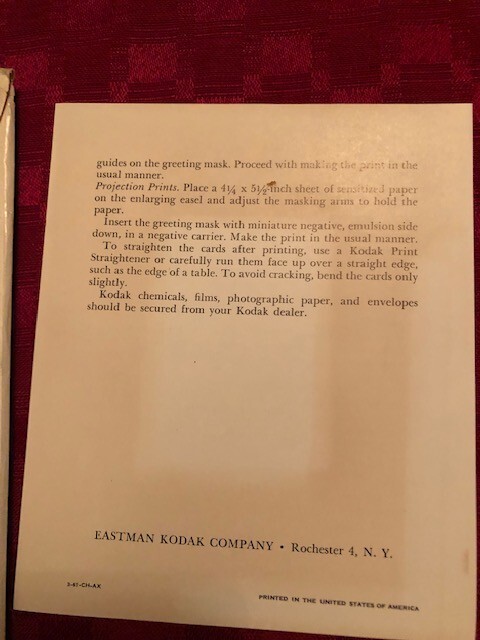 VINTAGE KODAK GREETING MASK (CHRISTMAS CARD) PEACE ON EARTH