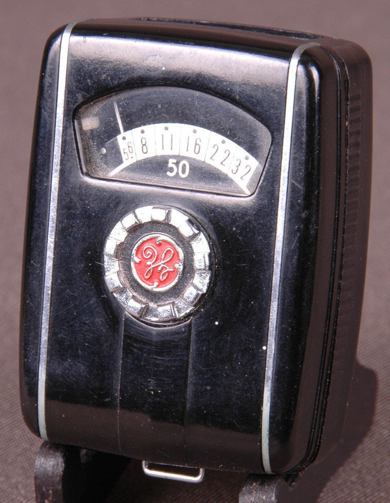 Vtg GE Mascot Exposure Light Meter-Type PR 30-Black-Made in USA-Photography-Cam