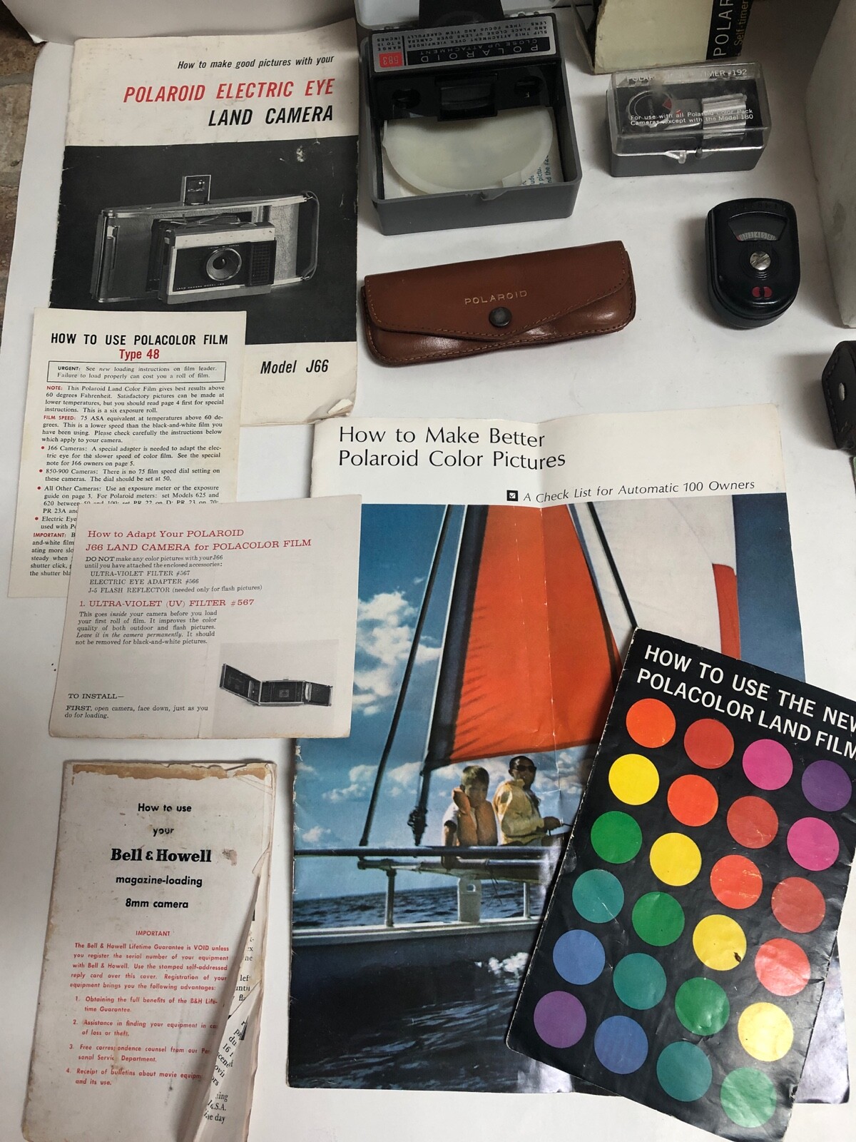 Vintage Lot of Polaroid Camera Accessories/Manuals/etc – Untested