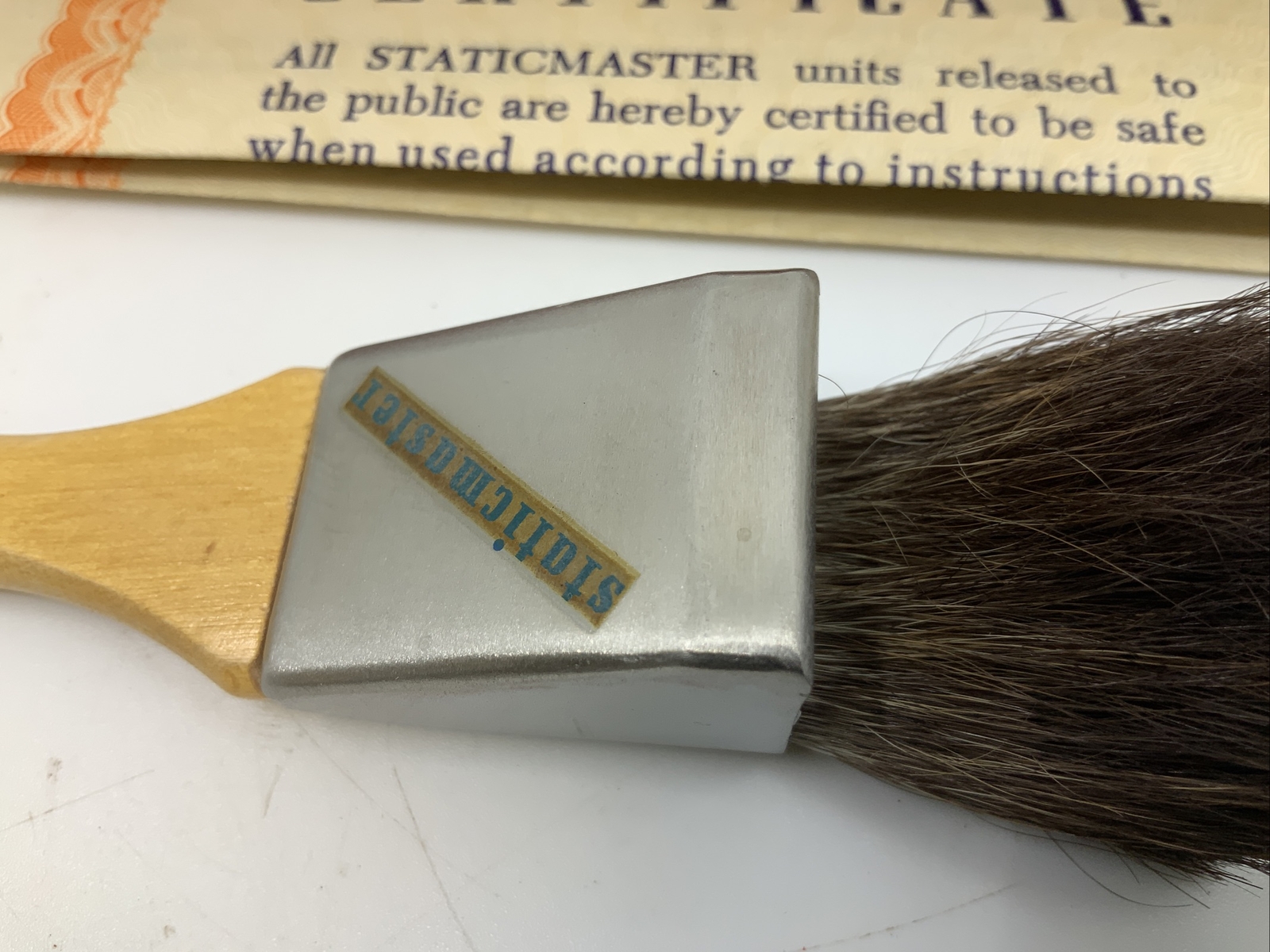 Nuclear STATICMASTER brush with box and certificate