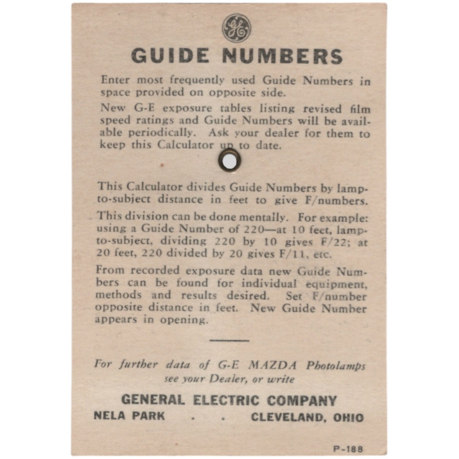 GE Mazda 1941 Exposure Guide General Electric Photo Flood Lamps Flash Bulb VTG.
