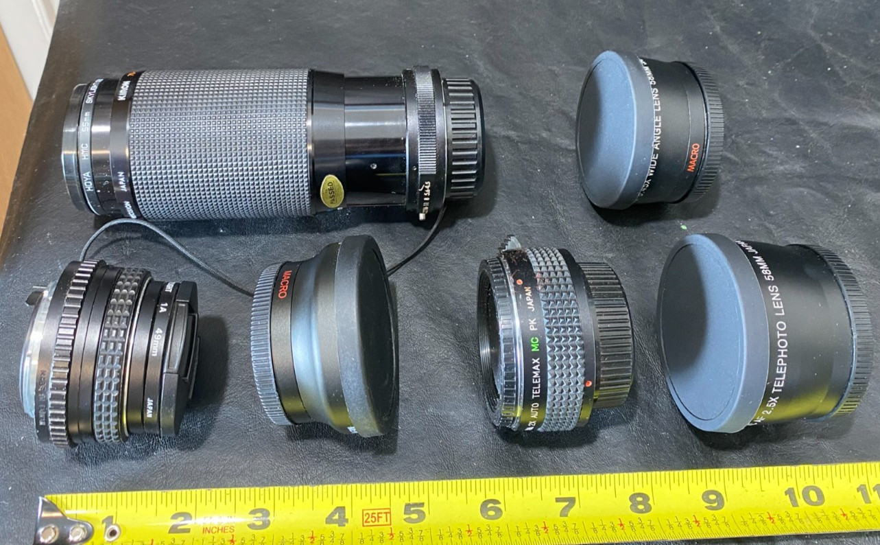 zoom lens with lot Telephoto Pentax Hoya Sears Merkury Cosina lenses