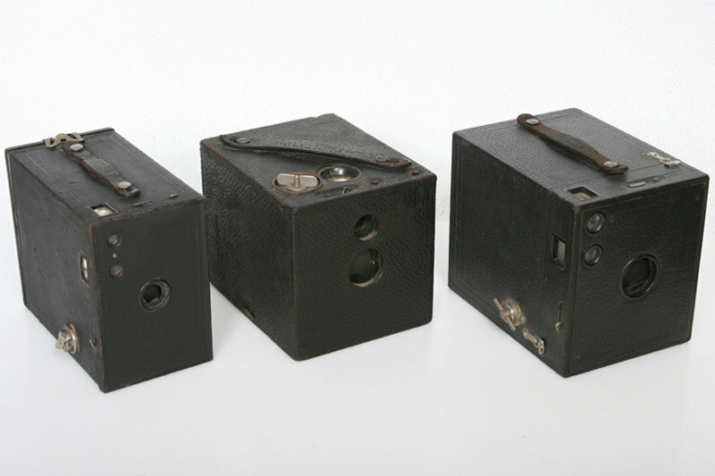 7 Antique Box Cameras Collection * Mostly Kodak, Western magazine camera