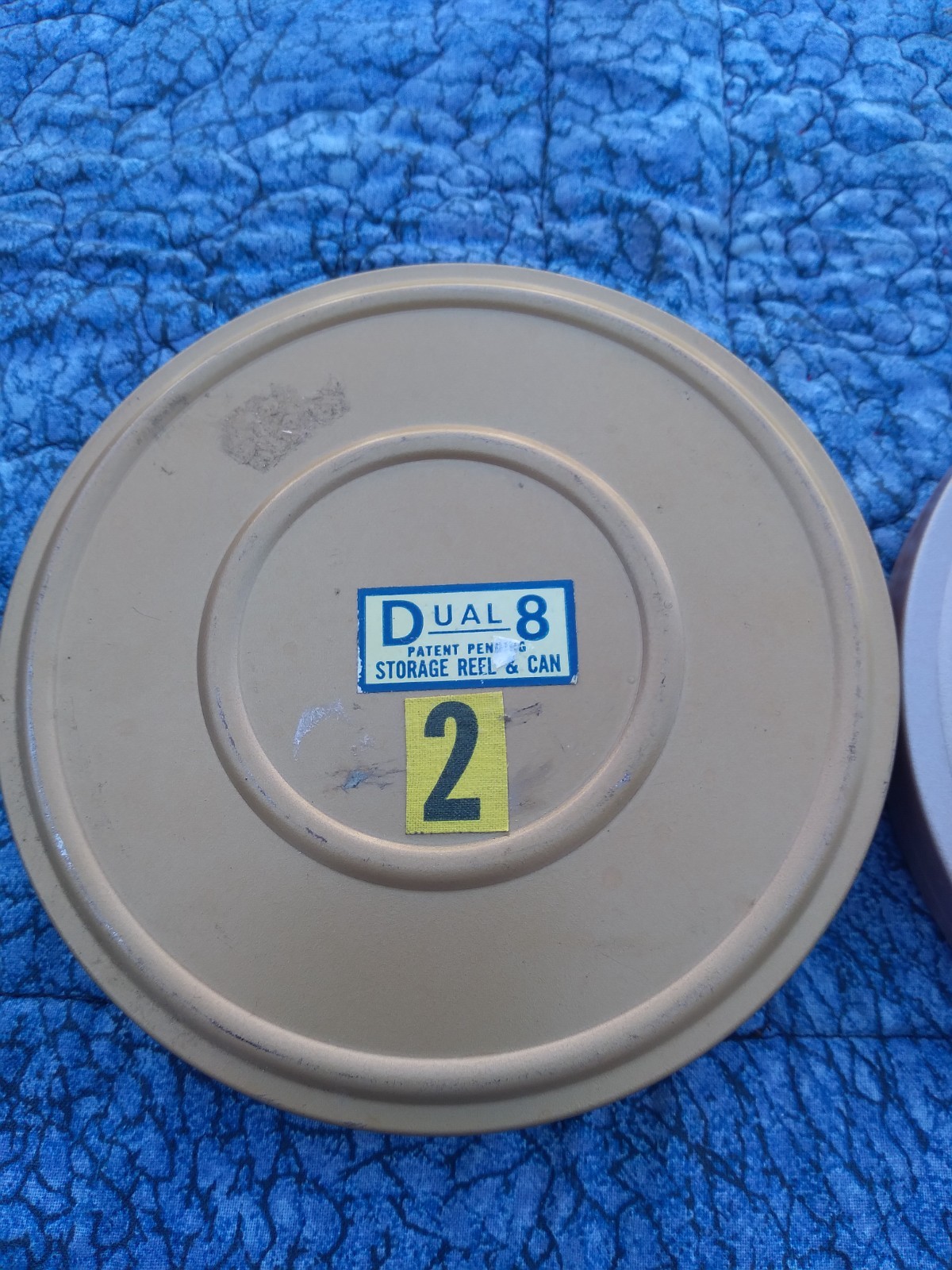 Dual 8mm Film Storage Reel & Can Tin EMPTY 5 Inch Vintage