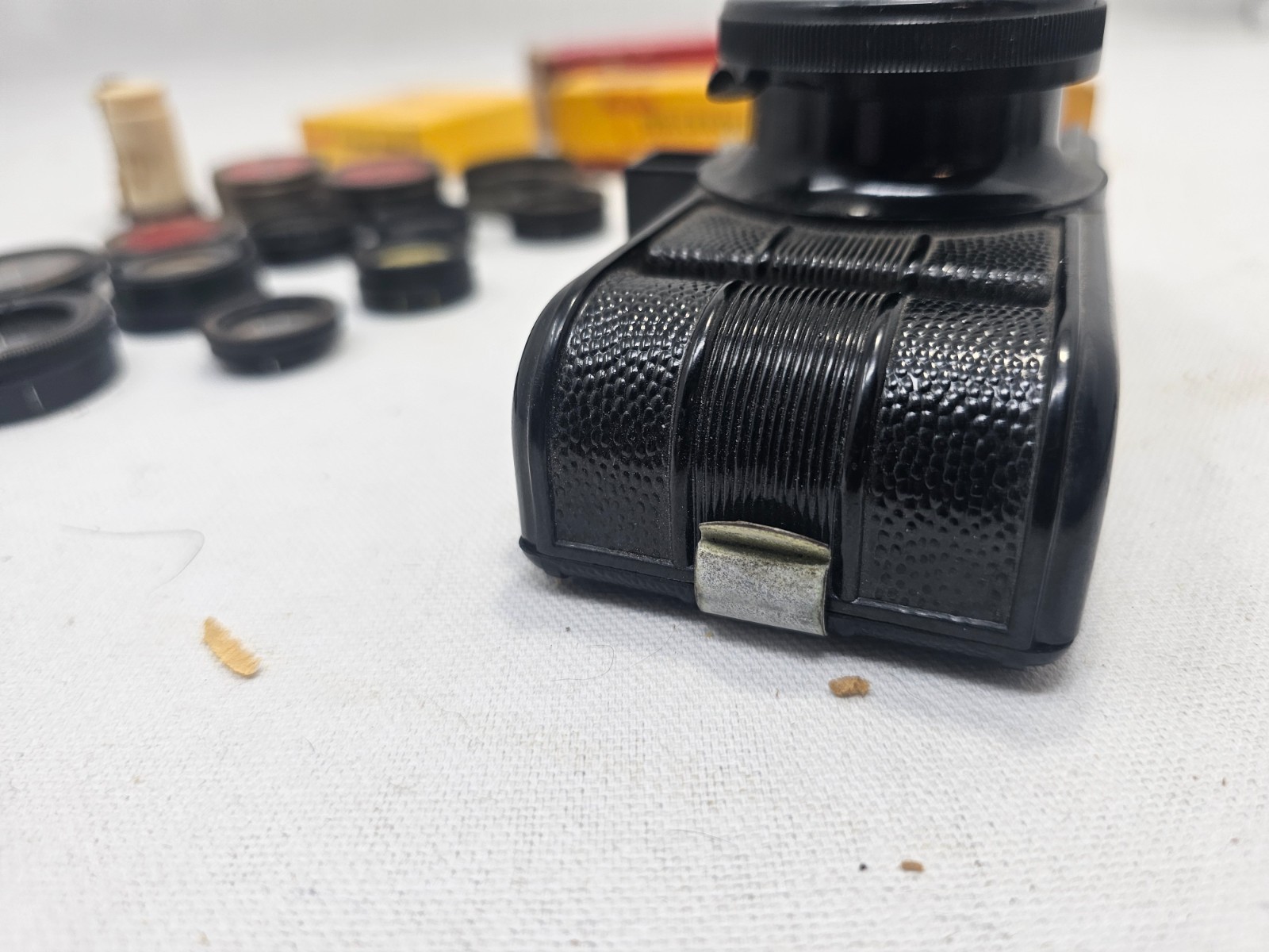 Vintage Pickwik 50mm Graf Lens Bakelite Camera Lot Kodak Filters Ansco Film