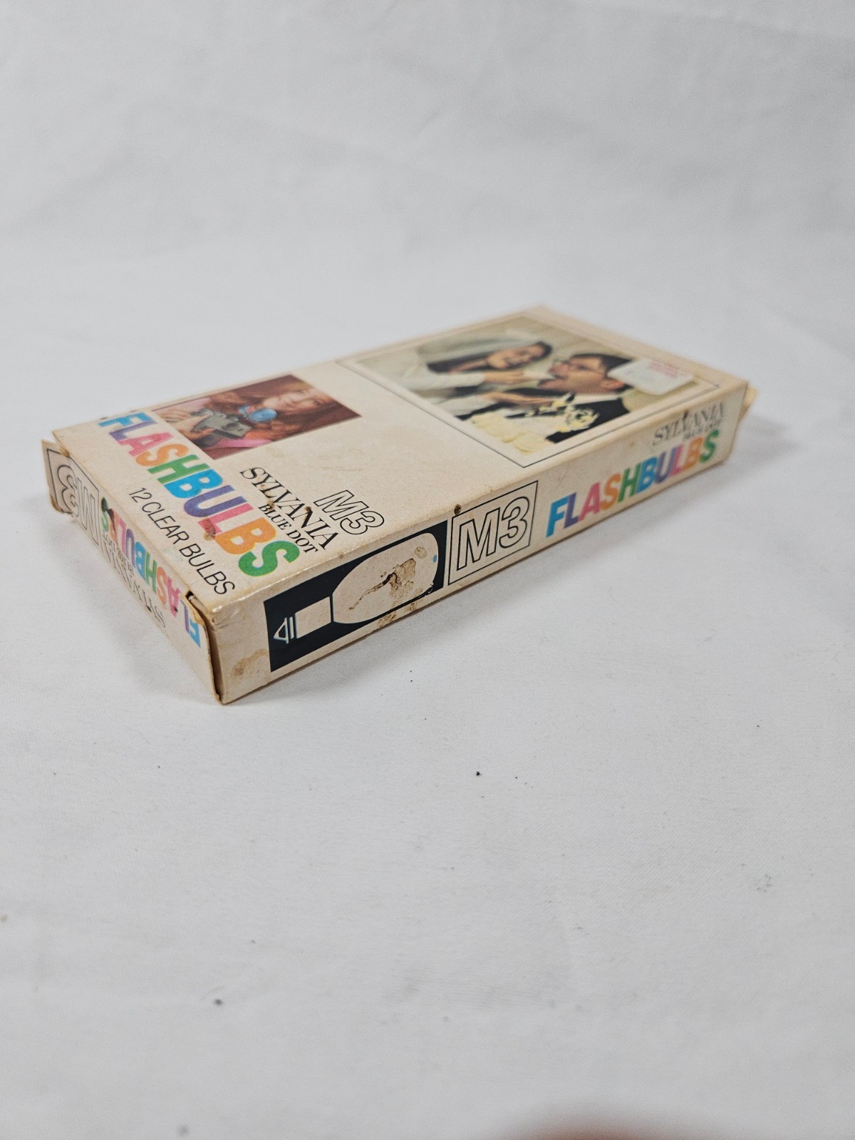 New Old Stock Sylvania M3 Blue Dot Flashbulbs 12 Clear Full Box Vintage Camera