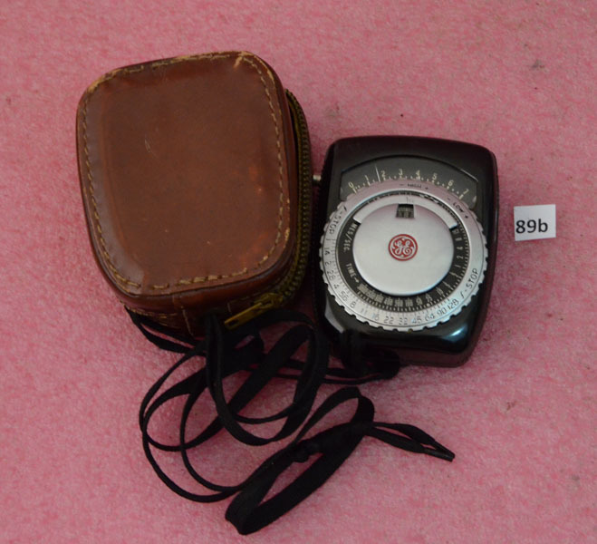 Vintage GE General Electric Exposure Meter Type PR-1 w/ Original Leather Case